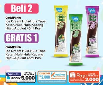 Promo Harga Campina Hula Hula Tape Ketan Hitam, Kacang Hijau, Alpukat 50 ml - Indomaret