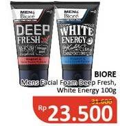 Promo Harga BIORE MENS Facial Foam Deep Fresh, White Energy 100 gr - Alfamidi