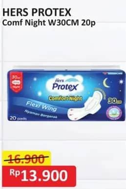Promo Harga Hers Protex Comfort Night Wing 30cm 20 pcs - Alfamart