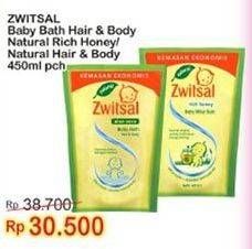 Promo Harga ZWITSAL Natural Baby Bath Natural Rich Honey, Natural Hair Body 450 ml - Indomaret