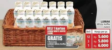Promo Harga Luwak White Koffie Ready To Drink Original 240 ml - Lotte Grosir