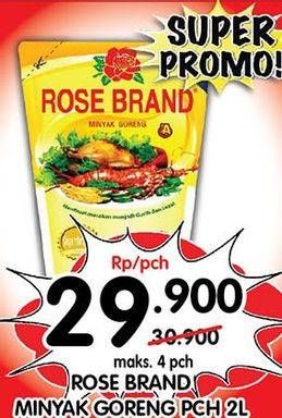 Promo Harga Rose Brand Minyak Goreng 2000 ml - Superindo