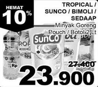 Promo Harga BIMOLI/ SUNCO/ TROPICAL/ SEDAAP Minyak Goreng 2ltr  - Giant