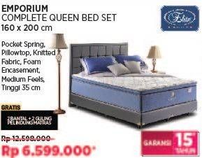 Promo Harga Elite Emporium Complete Queen Bed Set 160 X 200 Cm  - COURTS