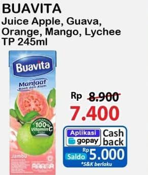 Promo Harga Buavita Fresh Juice Apple, Guava, Orange, Mango, Lychee 250 ml - Alfamart