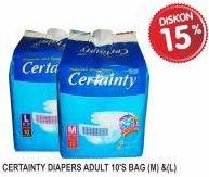Promo Harga CERTAINTY Adult Diapers M10, L10  - Superindo