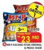 Promo Harga MR.P Kacang Atom Original, Pedas per 3 pouch 130 gr - Superindo