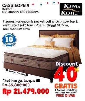 Promo Harga KING KOIL Cassia Queen 160x200cm  - Courts