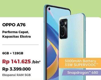 Promo Harga Oppo A76 6 GB + 128 GB  - Erafone