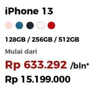 Promo Harga APPLE iPhone 13 128 GB, 256 GB, 512 GB  - Erafone