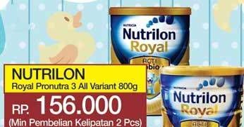 Promo Harga NUTRILON Royal 3 Susu Pertumbuhan All Variants 800 gr - Yogya
