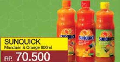 Promo Harga Sunquick Minuman Sari Buah Mandarin, Orange 840 ml - Yogya