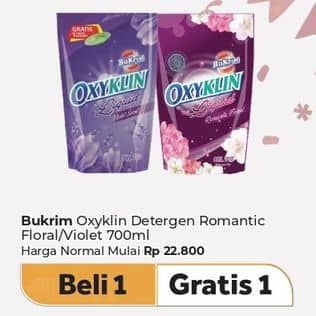 Promo Harga Bukrim Oxy Klin Liquid Romantic Floral, Violet Scent 700 ml - Carrefour