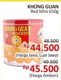 Promo Harga KHONG GUAN Assorted Biscuit Red 650 gr - Alfamidi