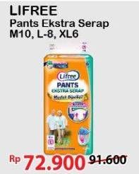 Promo Harga Lifree Popok Celana Ekstra Serap XL6, L8, M10 6 pcs - Alfamart