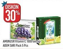 Promo Harga AMUNIZER Vitamin C1000 4s/ ADEM SARI Pack 5s  - Hypermart