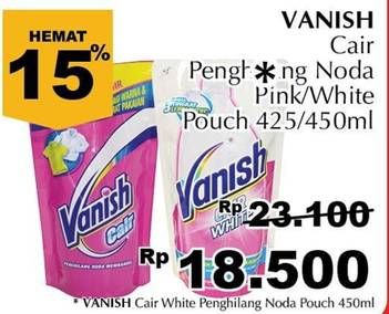 Promo Harga VANISH Penghilang Noda Cair Pink, White 450 ml - Giant