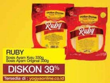 Promo Harga RUBY Sosis  Ayam Original, Keju 330 gr - Yogya