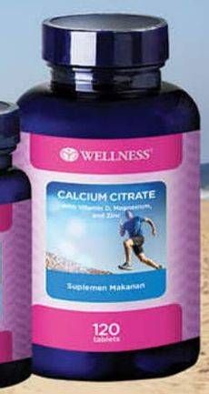 Promo Harga WELLNESS Calcium Citrate 120 pcs - Guardian