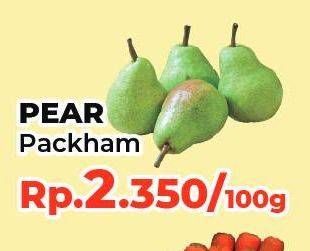 Promo Harga Pear Packham per 100 gr - Yogya