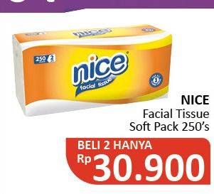 Promo Harga NICE Facial Tissue Soft Pack per 2 bag 250 sheet - Alfamidi