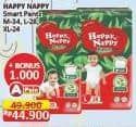 Promo Harga Happy Nappy Smart Pantz Diaper XL24, M34, L28 24 pcs - Alfamart