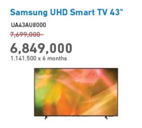 Promo Harga SAMSUNG UA43AU8000K UHD 4K TV  - Electronic City