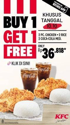 Promo Harga Buy 1 Get 1 Free  - KFC