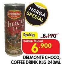 Promo Harga DEL MONTE Latte Choco Drink, Caffe Latte 240 ml - Superindo