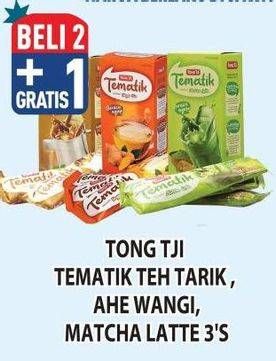 Promo Harga Tong Tji Tematik Instant Teh Tarik, Ginger Tea, Matcha Latte per 3 sachet 21 gr - Hypermart