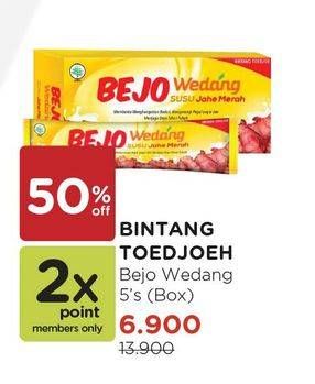 Promo Harga BINTANG TOEDJOE Bejo Wedang Susu Jahe Merah per 5 sachet - Watsons