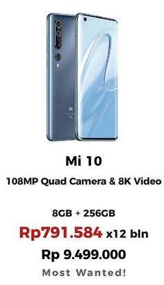 Promo Harga XIAOMI Mi 10 | 108MP AI Quad Camera 8K Video - Battery 4780mAh - Snapdragon 865  - Erafone