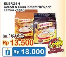 Promo Harga ENERGEN Cereal Instant All Variants per 10 sachet - Indomaret