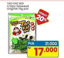 Promo Harga Tao Kae Noi Crispy Seaweed Original 15 gr - Indomaret