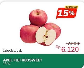 Apel Fuji per 100 gr Diskon 15%, Harga Promo Rp6.120, Harga Normal Rp7.200, Indomaret Fresh