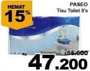 Promo Harga PASEO Toilet Tissue 8 roll - Giant