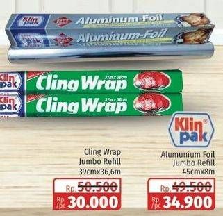 Promo Harga Klinpak Aluminium Foil 45 Cm X 8 M 1 pcs - Lotte Grosir