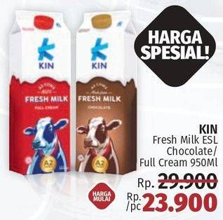 Promo Harga KIN Fresh Milk Chocolate, Full Cream 1000 ml - LotteMart