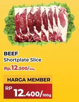 Promo Harga Beef Short Plate Slice per 100 gr - Yogya