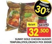 Promo Harga SUNNY GOLD Chicken Nugget/Tempura/Stick/Crunch 500gr  - Superindo