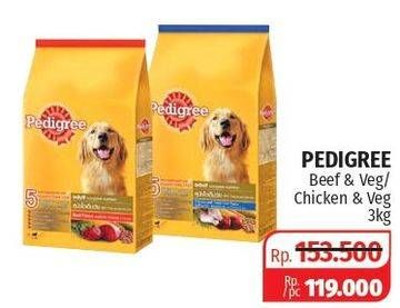 Promo Harga PEDIGREE Makanan Anjing Beef Lamb Vegetable, Chicken Vegetable 3 kg - Lotte Grosir