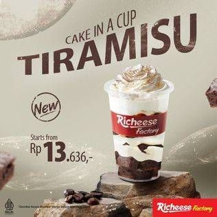 Promo Harga Richeese Factory Cake in a Cup Tiramisu  - Richeese Factory