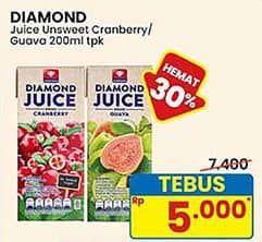 Promo Harga Diamond Juice Unsweet Cranberry, Guava 200 ml - Indomaret