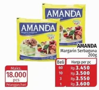 Promo Harga AMANDA Margarine 200 gr - Lotte Grosir