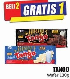 Promo Harga TANGO Long Wafer Vanilla Milk, Chocolate 130 gr - Hari Hari