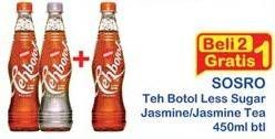 Promo Harga SOSRO Teh Botol Jasmine, Less Sugar 450 ml - Indomaret