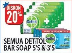 Promo Harga DETTOL Bar Soap 5 pcs - Hypermart
