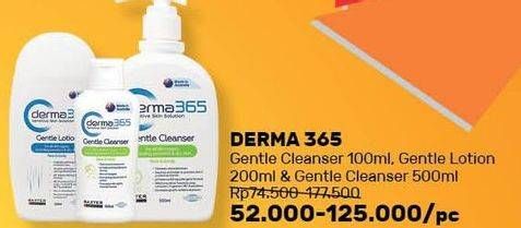 Promo Harga DERMA 365 Gentle Cleanser 100/500 mL; Gentle Lotion 200 mL  - Guardian