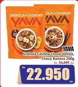 Promo Harga Yava Granola with Cashews Chocolate Vanilla, Chocolate Banana 200 gr - Hari Hari