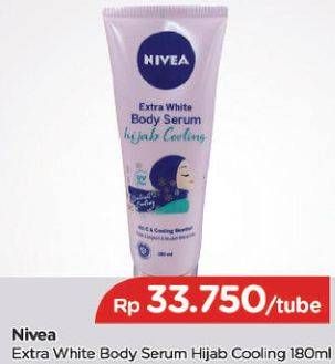 Promo Harga NIVEA Extra White Body Serum Hijab Cooling 180 ml - TIP TOP